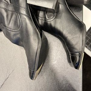 Chanel patent cap toe zipper boot 37.5